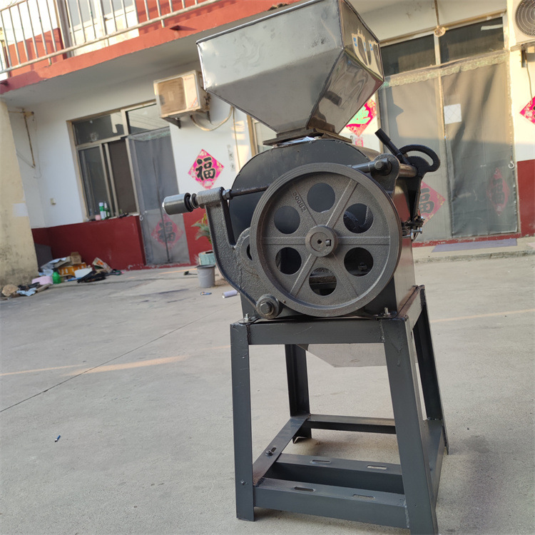 对辊式粮食压扁机多功能小型花生破碎机 家用电挤扁机