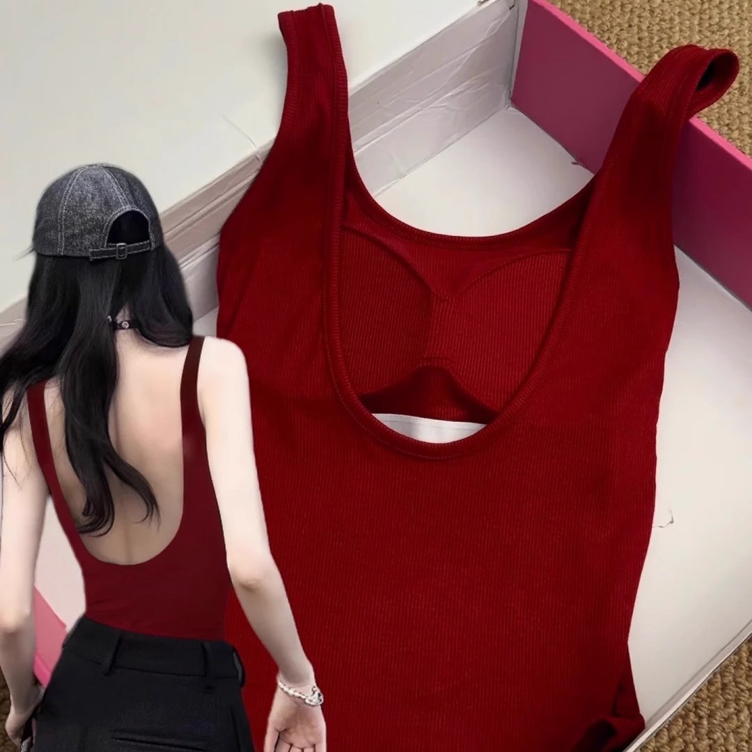 Underwear & Sleepwears Women's Sexy Backless Halter Top Padded Bra Slimming Sleeveless Tube Top Alluring Intimate Underwear Sleepwear_voghion.com