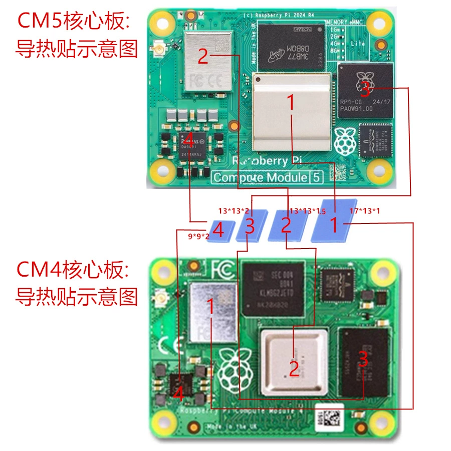 Промышленный радиатор-охладитель для модуля вычислений Raspberry Pi CM4CM5, базовый корпус с вентилятором