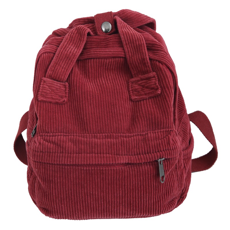 Mochila de pana para mujer 2024 primavera nueva mochila de pana casual mochila de viaje simple