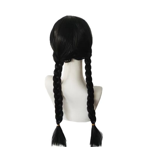 European and American week double ponytail black twist braid chemical fiber cos wig full head cover hair wholesale wig within three days