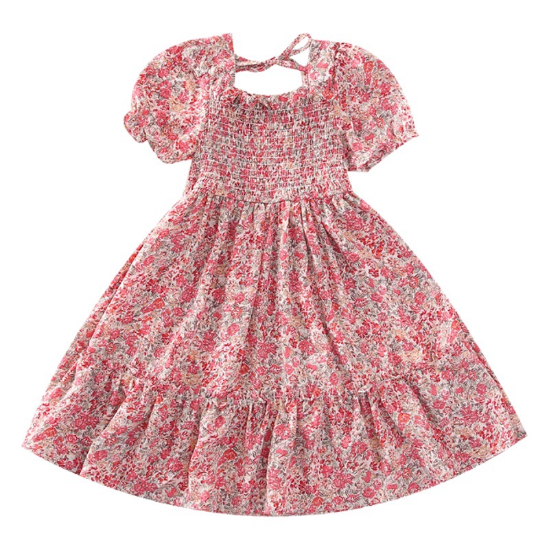 Falda de princesa para niñas 2023 nuevo vestido floral falda delgada para niña verano 3-10 años versión coreana