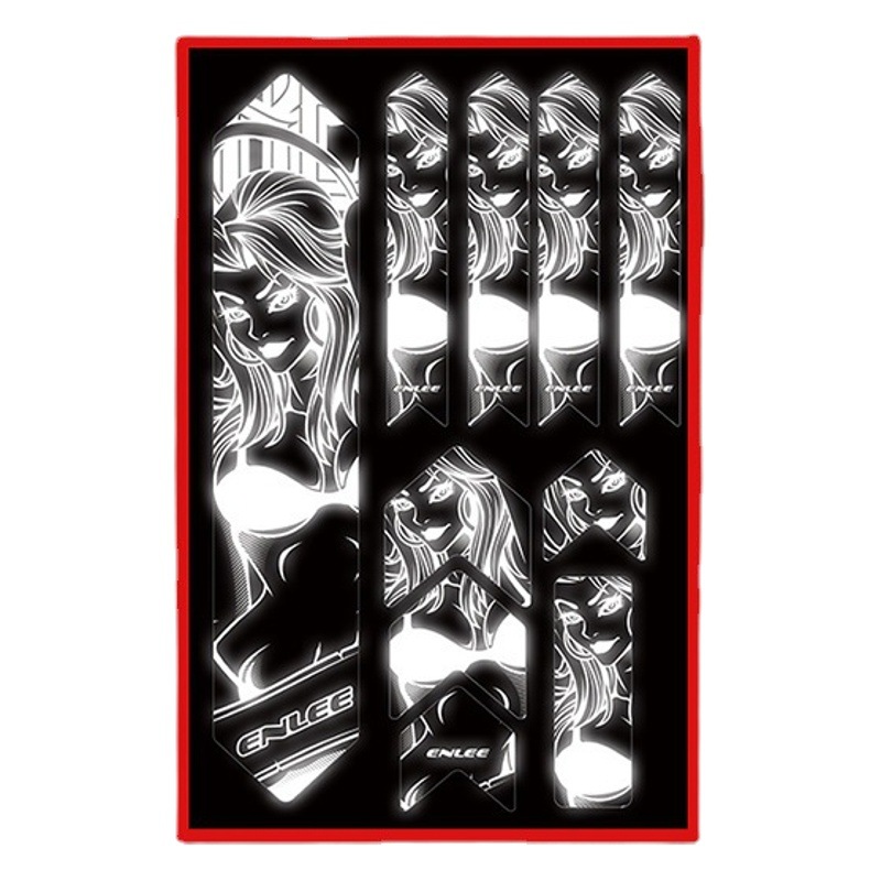 ENLEE bicicleta de montaña marco 3D película bicicleta de carretera gruesa película pegatinas impermeable noche reflexivo pegatinas de protección