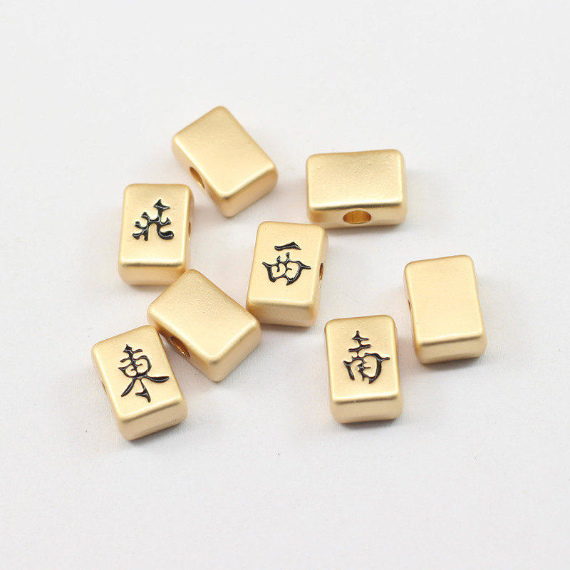 Wholesale Matte Gold Alloy Perforated Braided Bead Pendant DIY Oil-Drip Southeast and Northwest Ring Hair Rope Hair Accessory Parts