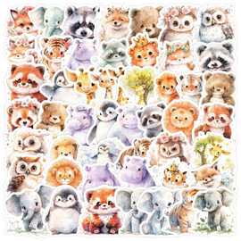 50张可爱小动物涂鸦贴纸汽车手机水杯装饰贴画防水创意儿童卡通贴