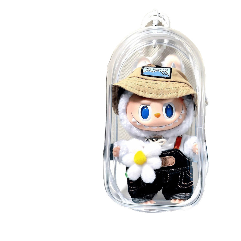 Labubu 保護カバー ビニール増粘透明コットンドール痛バッグ防塵ディスプレイ Labubu 外出用ベビーバッグ|undefined