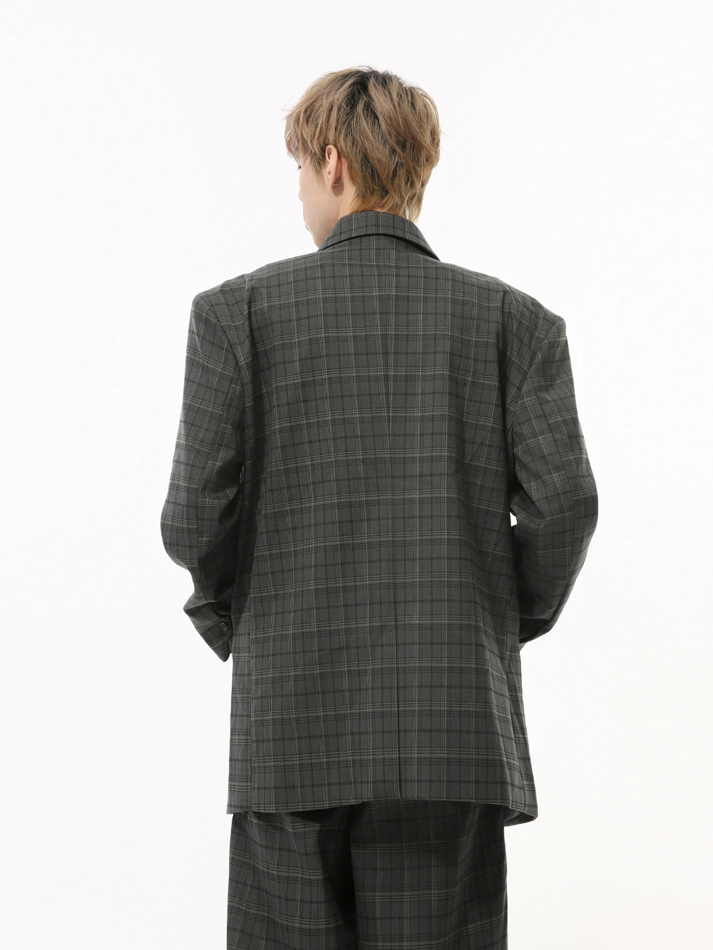 MTLCLOTHES Hombres| Otoño nuevo Hong Kong retro retrogrado doble hebilla suelta traje casual moda