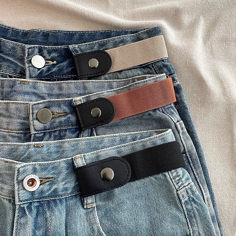 Vaqueros cinturón invisible sin costuras cintura para mujer pequeña 2025 nuevo artefacto de cintura pantalones perezosos cintura apretada