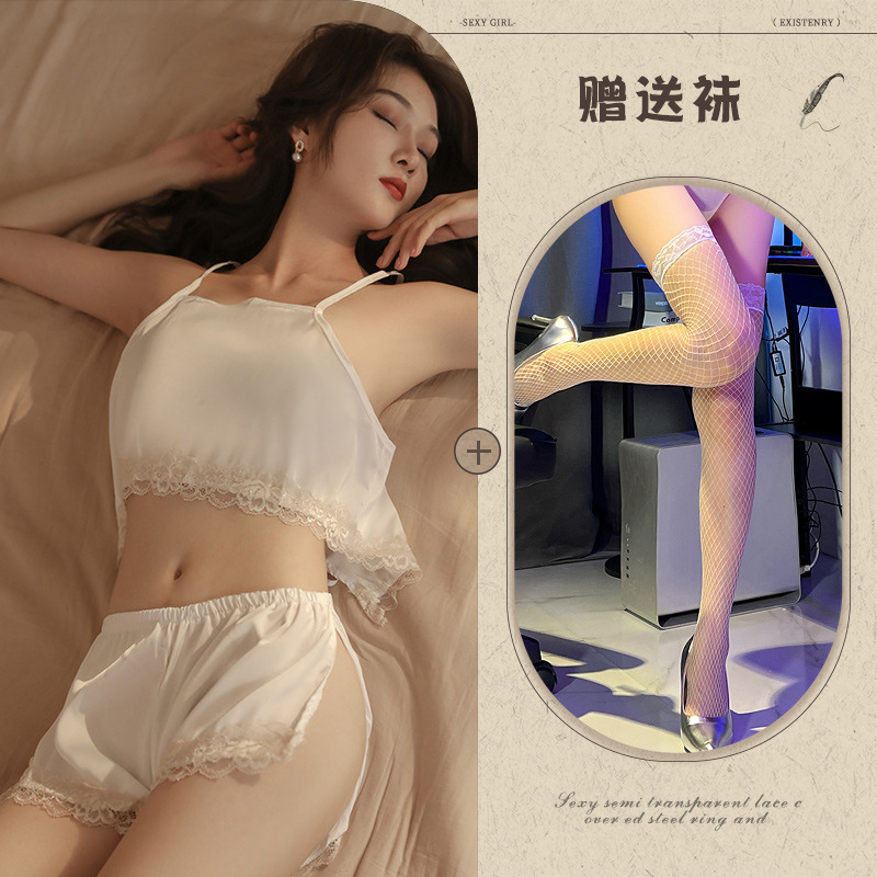 흰색 + 흰색 망사 스타킹