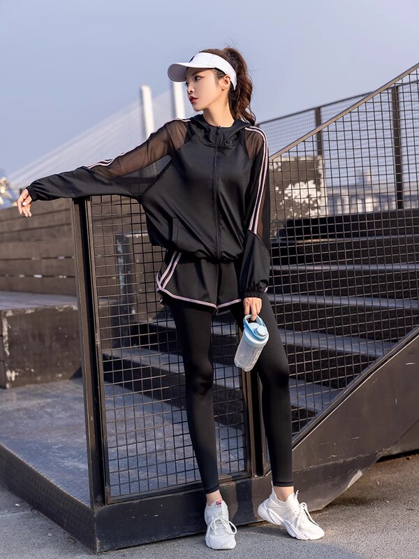 休闲运动套装女户外晨跑宽松速干衣短袖裤子普拉提训练健身瑜伽服|undefined