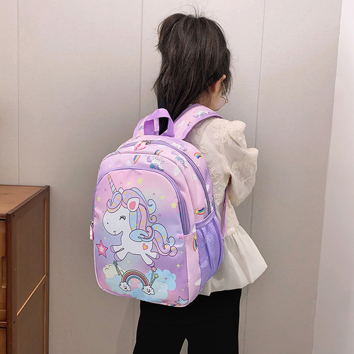 Children's unisex cute cartoon dinosaur backpack for kindergarten, double shoulder bag for children's outdoor travel