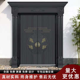 大门农村自建房入户门防盗门别墅大门双开门豪华自建房大门子母门