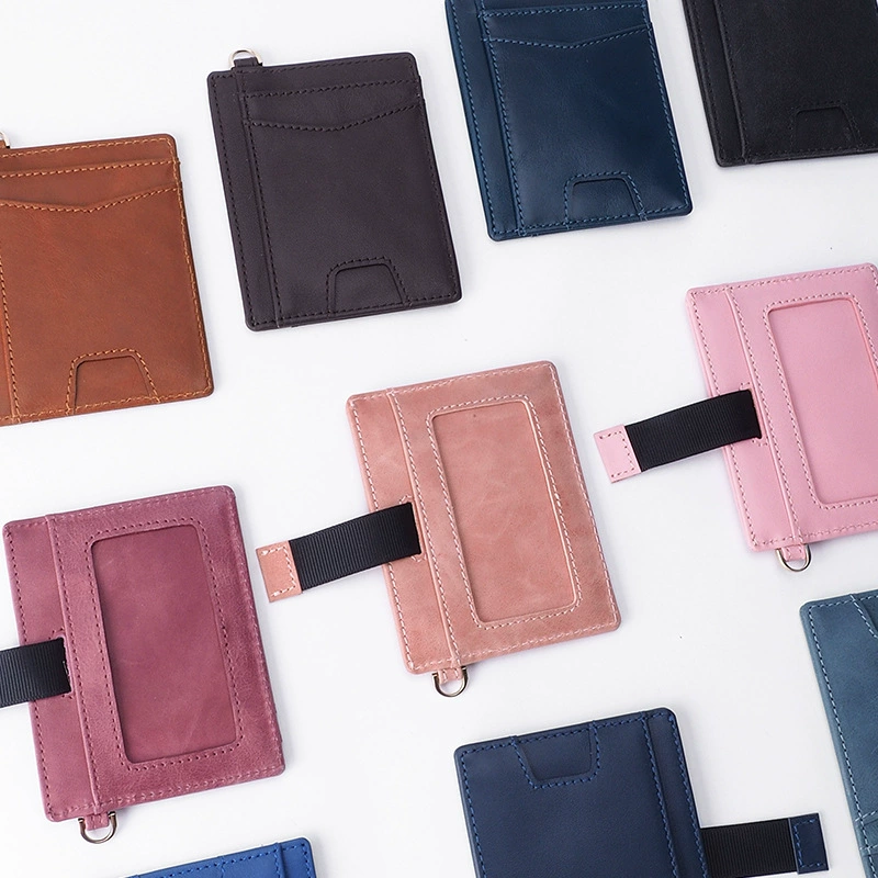 Small fashionable ultra thin universal card holder, card protection case, genuine leather, anti-theft, high-quality style