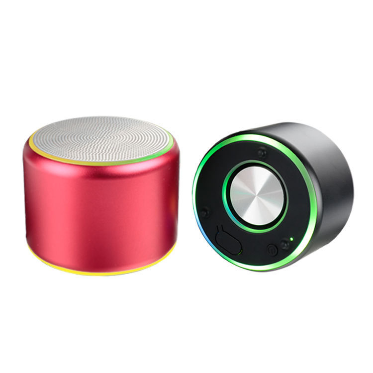 国境を越えたミニ無線コンピュータbluetoothオーディオアルミ合金ランプ付き小型鋼砲重低音高音質デスクトップスピーカー|undefined