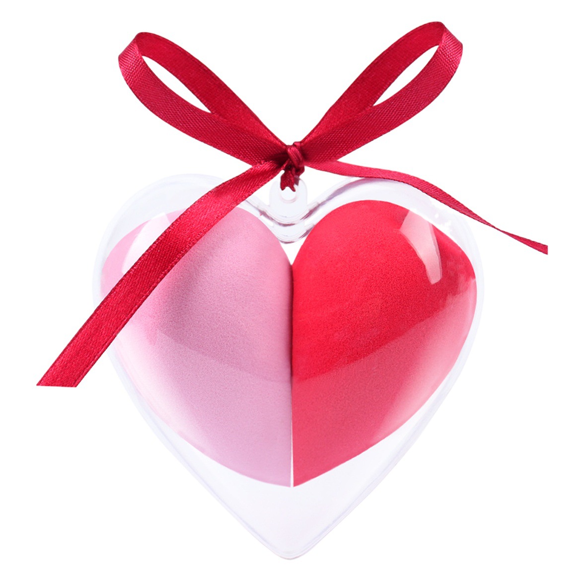 Nuevo Rosa oblicuo CORTE EN POLVO puff 2 piezas en caja al por mayor maquillaje algodón húmedo y seco de doble uso amor belleza huevo sin polvo