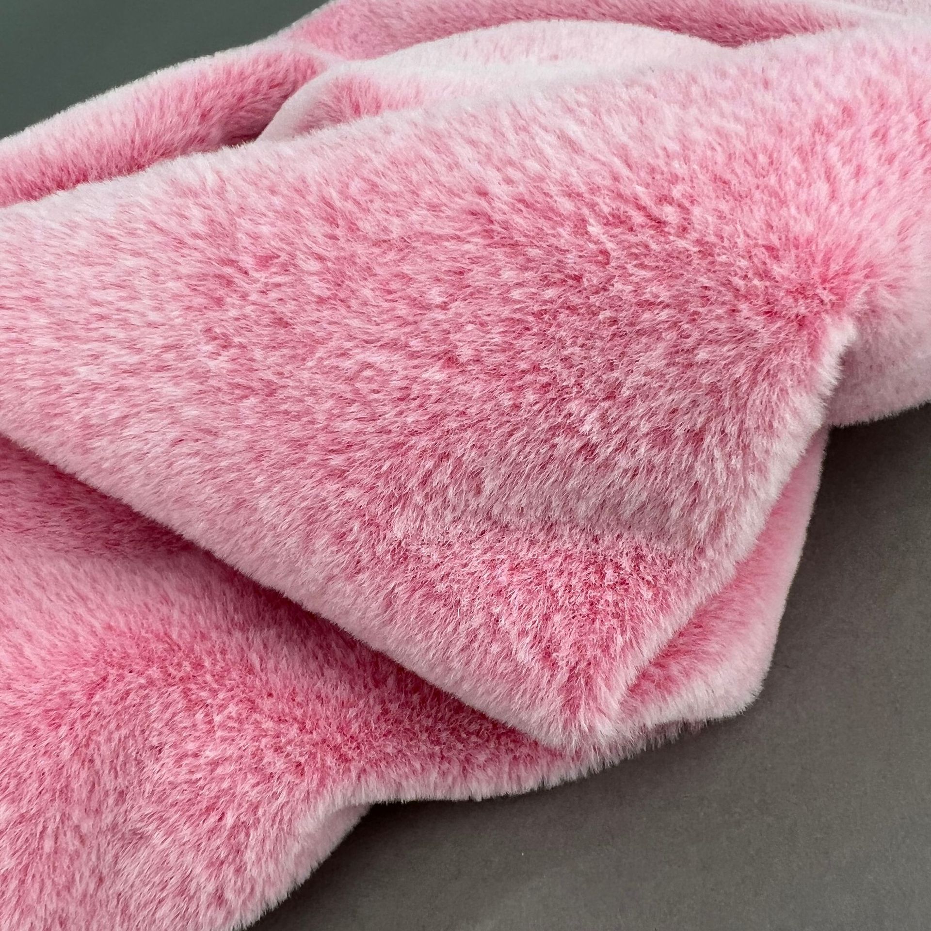 Tela de piel de conejo de dos colores con fondo de impresión trasera en stock