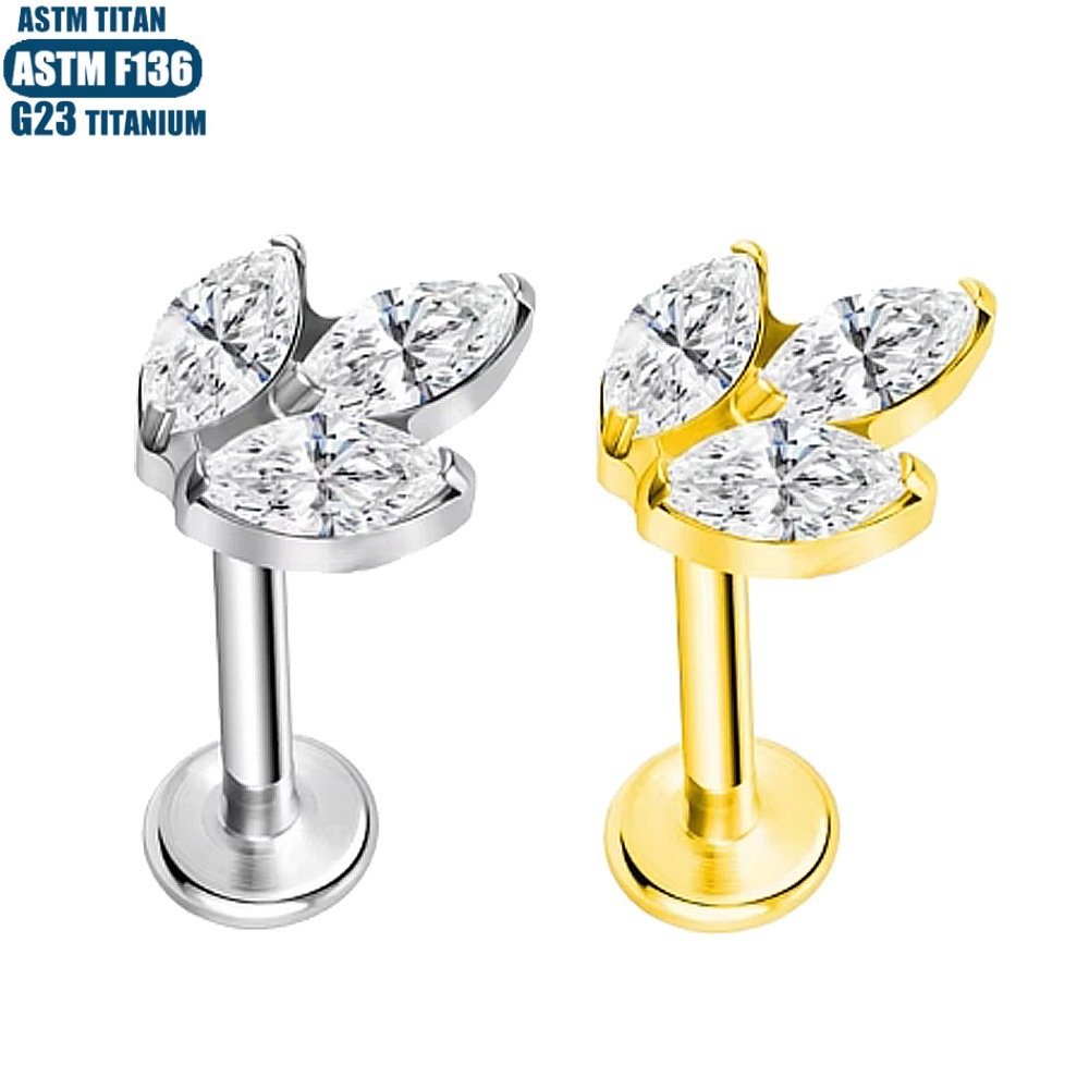 Labret stud lip piercing jewelry styling detail
