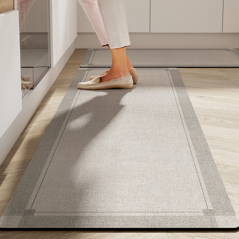Alfombra antideslizante de absorción de agua silenciosa de viento de goma, alfombra de suelo de cocina simple y fácil de cuidar, alfombra de suelo de barro de diatomeas limpiable doméstica