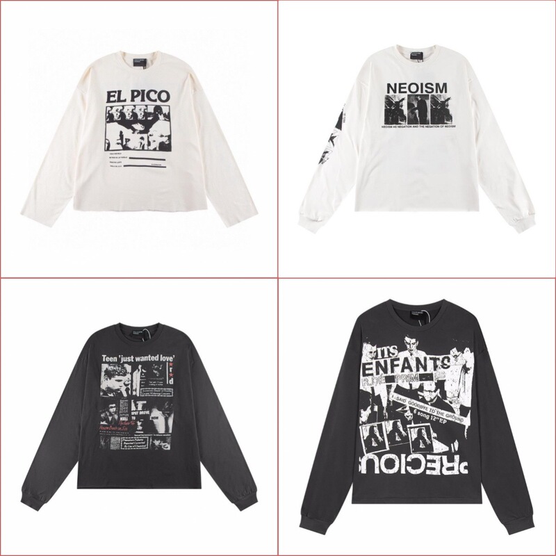 High Version ERD Melancholy Rich Second Generation 25 New American Style Retro Direct Injection Printed Figure Rock Long Sleeve T-Shirt