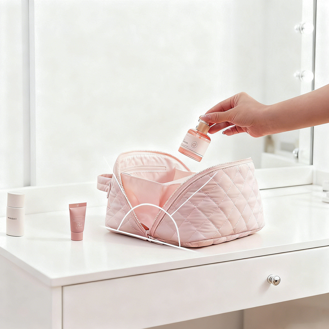 Bolsa de maquillaje para mujeres 2025 nuevo viaje portátil de alta calidad bolsa de maquillaje portátil de gran capacidad bolsa de almacenamiento de cosméticos