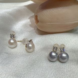 White really many hemp color small princess fresh water pearl bright earrings classic diamond s925 sterling silver earrings