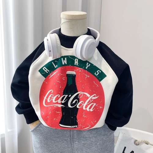 Children's clothing, boys' autumn medium-sized Korean-style stylish printed loose cool trendy outerwear top