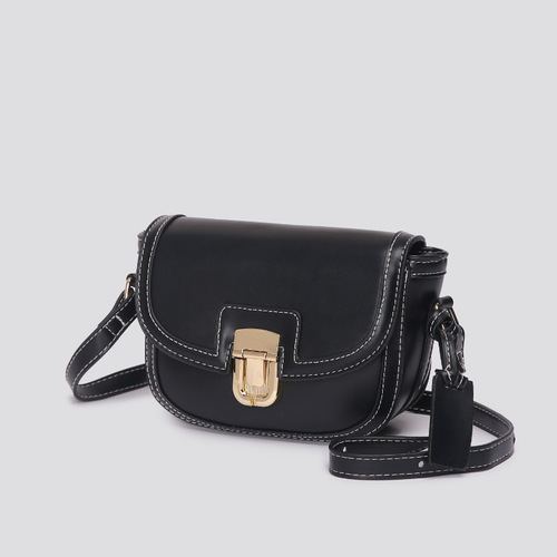 2024 new Korean ins niche contrasting color single shoulder crossbody saddle bag trendy retro versatile underarm bag for girls