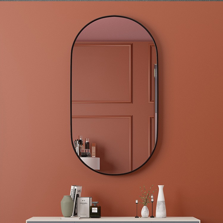 Bathroom mirror wall-attached self-adhesive hand-washing toilet toilet washstand dressing makeup wall-mounted non-perforated wall-mounted