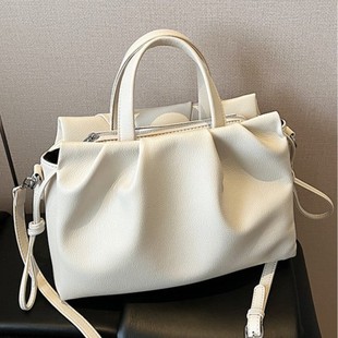2025 New Large-Capacity Shoulder Bag Women's Handbag Foreign Style Pleated Design Commuter Crossbody Bag