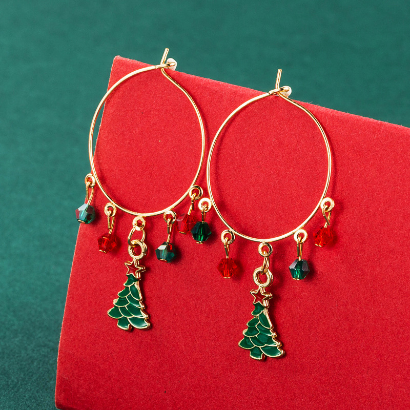 Christmas Tree Bell Socks Pendant Earrings Wholesale Nihaojewelry display picture 4