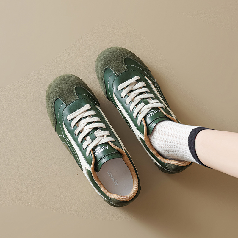 Augu Lion Dengde zapatos de entrenamiento para mujeres 2025 nuevo otoño ballet de suela gruesa Gump zapatos de skate suave