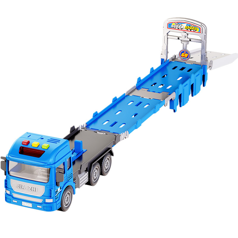 Niños de aleación de acertijo contenedor de ingeniería de deformación gran camión carril catapulta coche 6 juguetes para niños de 3 años