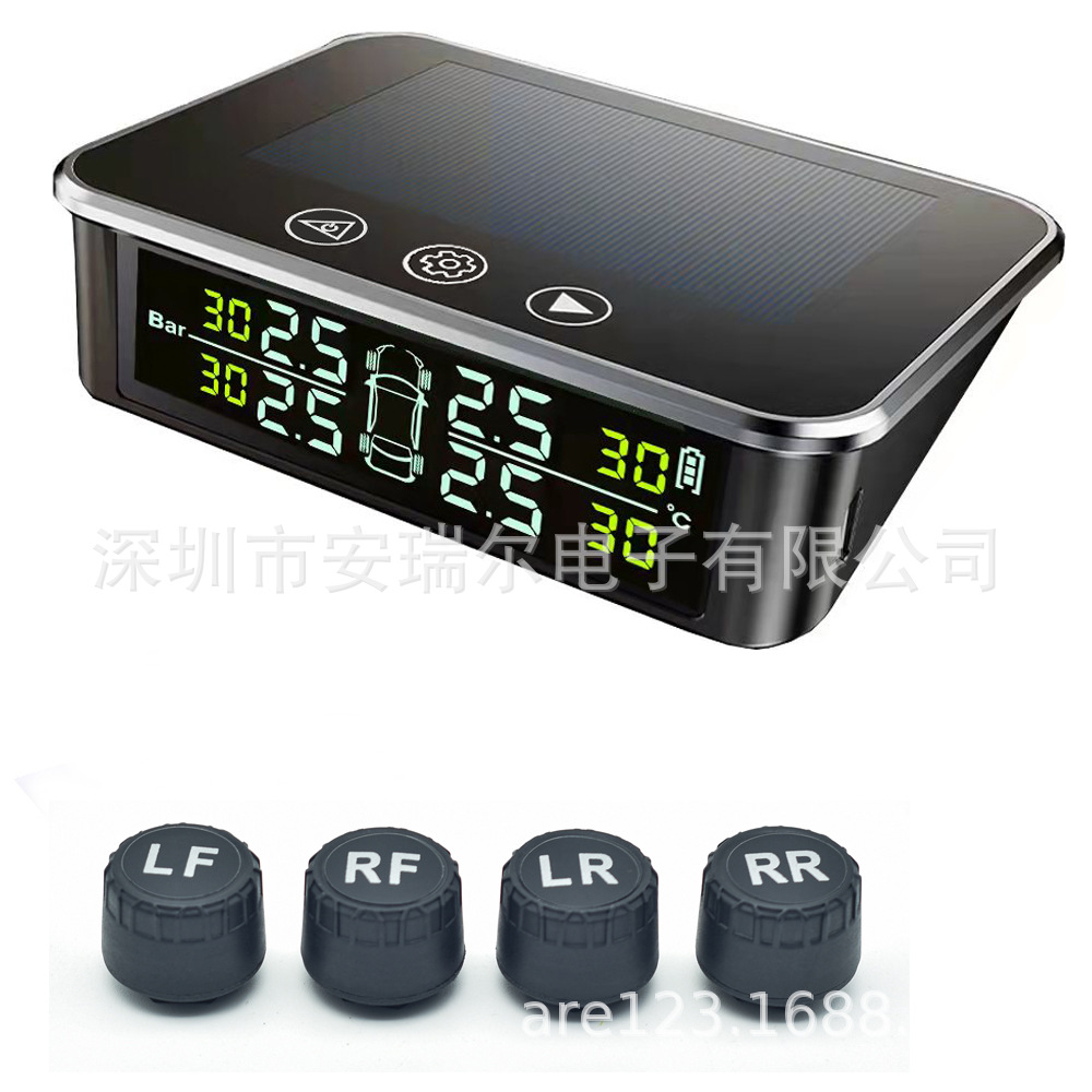 Nuevo Monitor solar de presión de neumáticos TPMS Monitor de presión de neumáticos vista completa detector de presión de neumáticos inalámbrico
