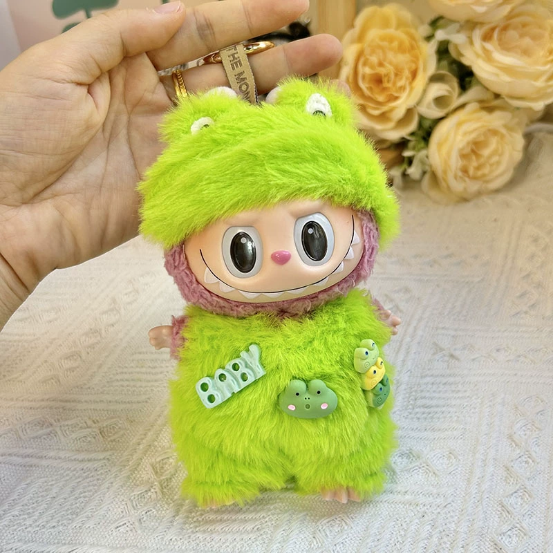 Только одежда] 17см подвеска с слепым ящиком Labubu одежда Labubu кукла детская одежда конус надевания комбинезоны милый и милый