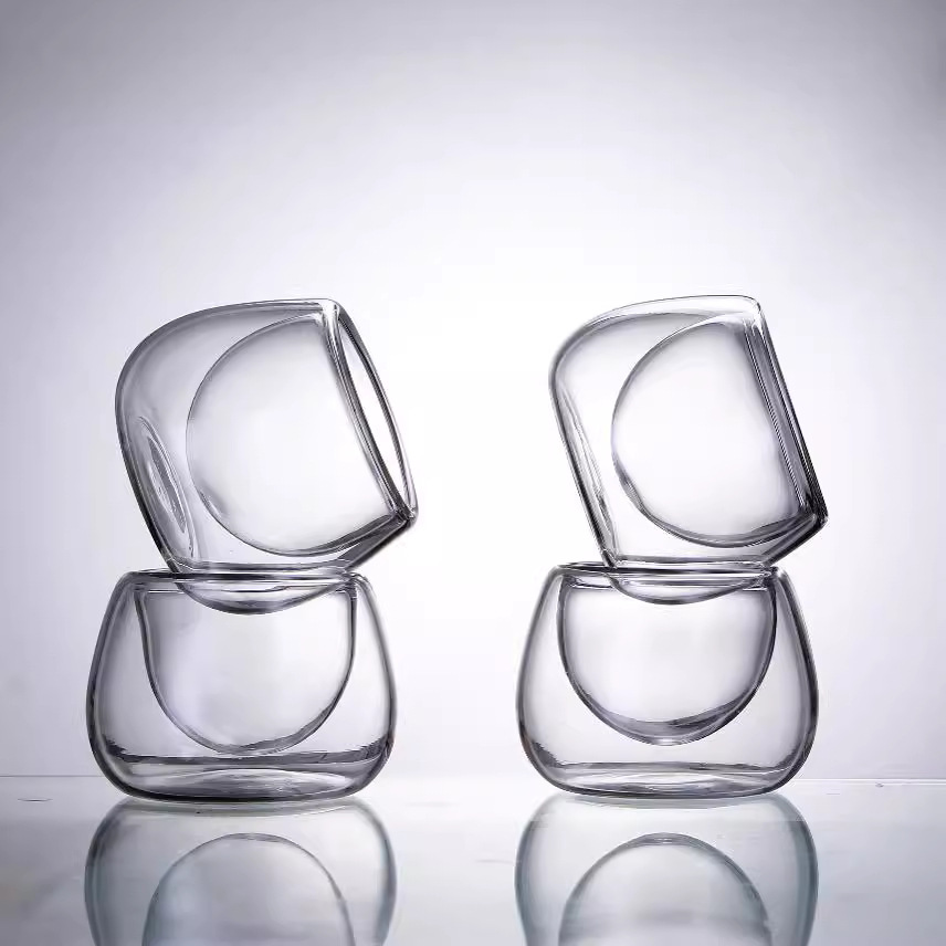 Double-layer glass vacuum tea cup