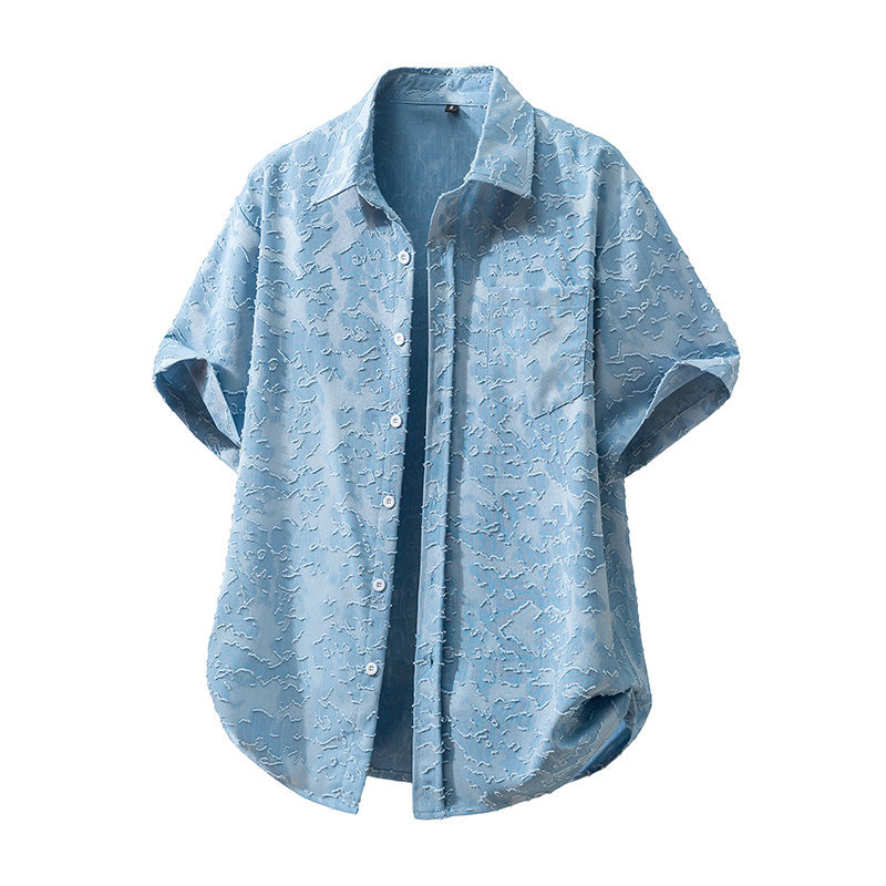 Camicia da spiaggia vintage a maniche corte da uomo stile retrò_voghion.com