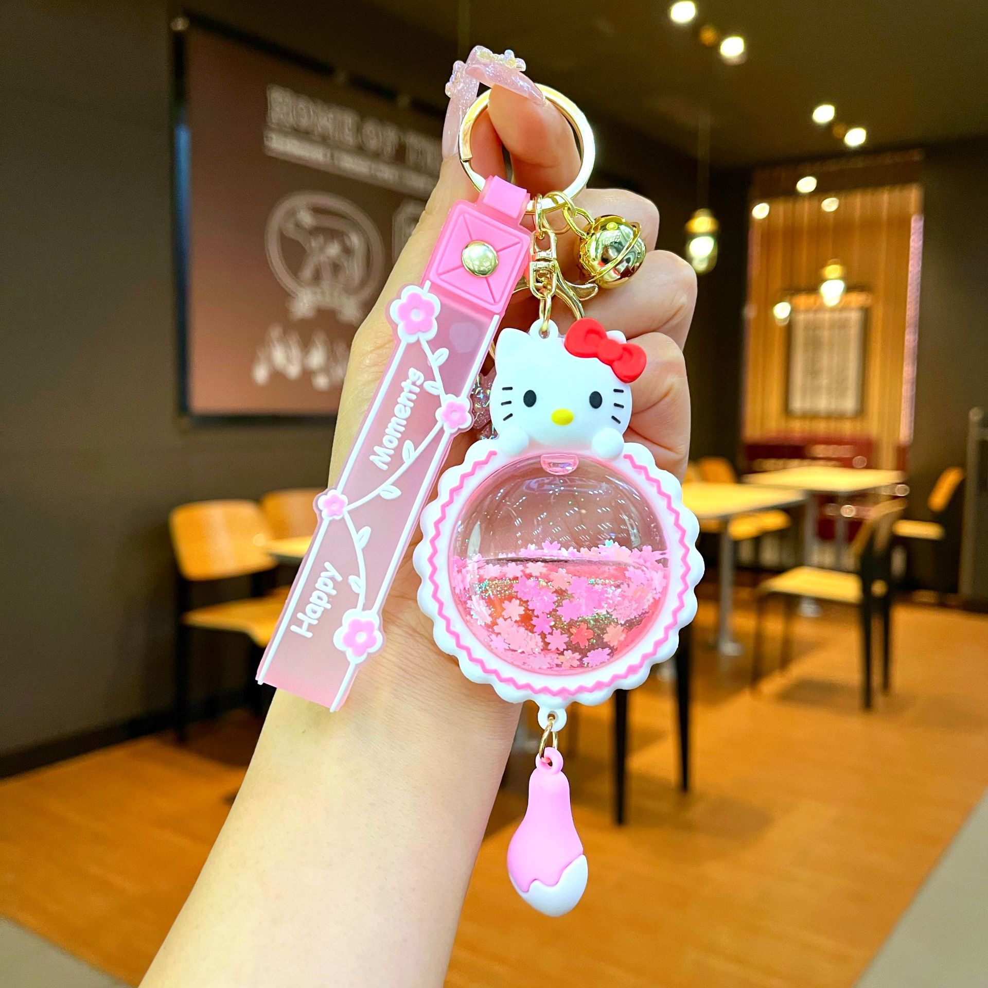 Nuevo llavero de dados luminosos con aceite, cuentas de burbujas, dados, colgantes de botella de arena de cristal, colgantes de bolsas al por mayor