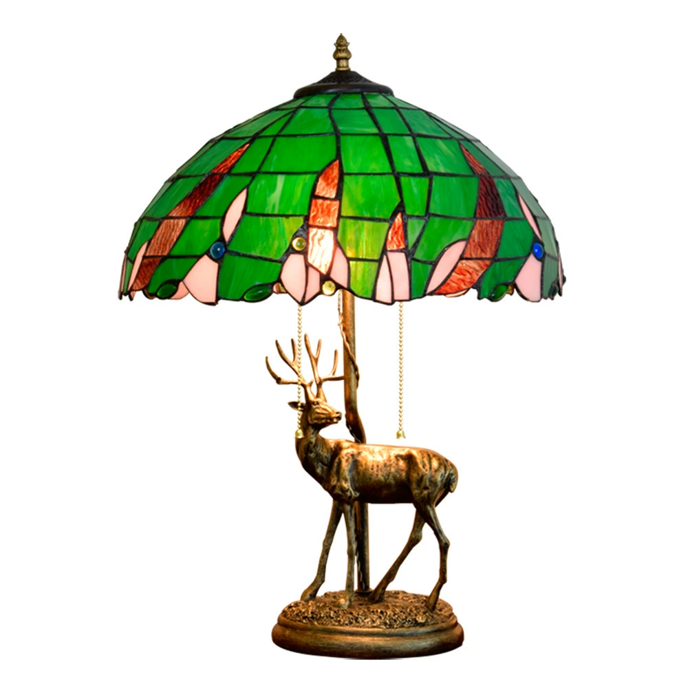 Лампочка Tiffany Tifanni Lantern цветной стеклянный светильник американский олень спальня настольная декоративная лампа