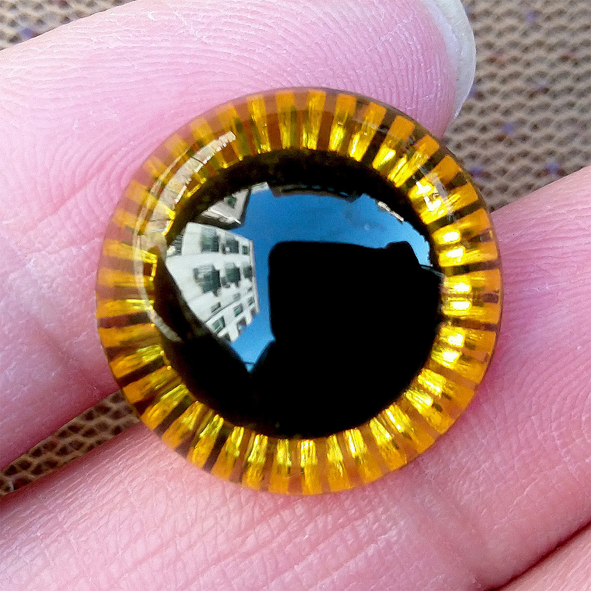 Accesorios de juguete láser ojo cuentas muñeca radiación ojo muñeca fresa oso plástico DIY ojo animal resina ojo