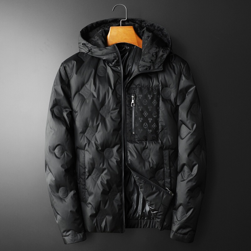 Men's down Jacket European Trendy Brand Warm Korean Style Trendy Hooded Casual Large Size Slim Printed Thick Coat Men's down Jacket European Trendy Brand Warm Korean Style Trendy Hooded Casual Large Size Slim Printed Thick Coat