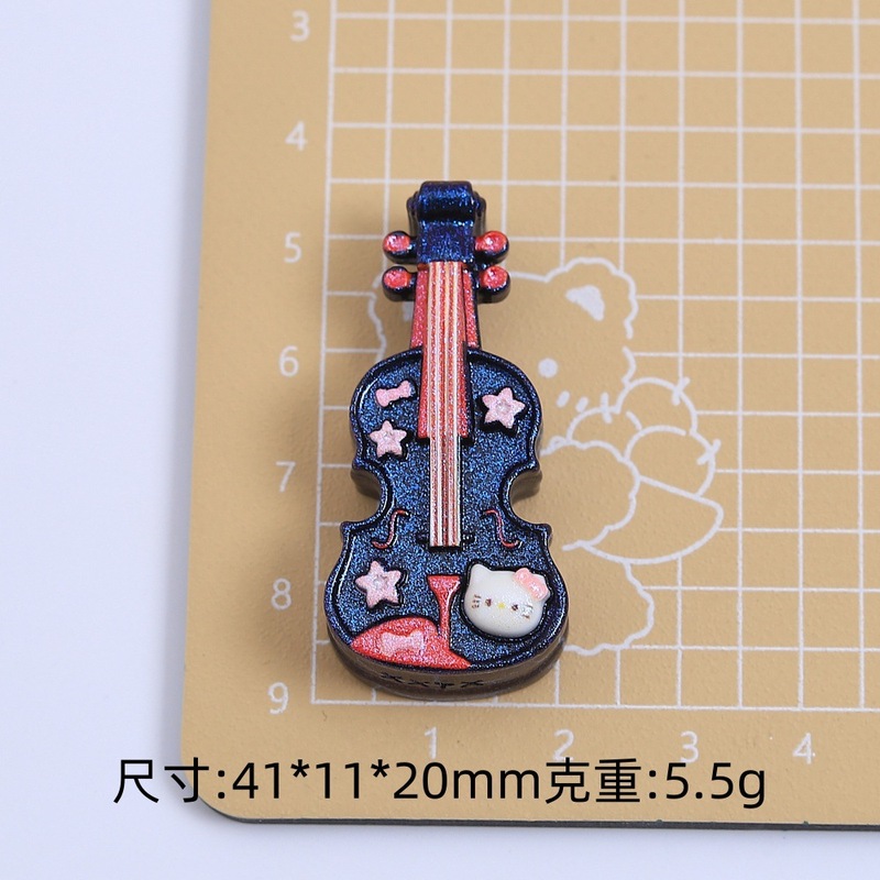 カラフルなかわいい猫ギター漫画手作り diy クリーム接着剤樹脂小物アクセサリー下駄バックル材料パッケージ卸売|undefined