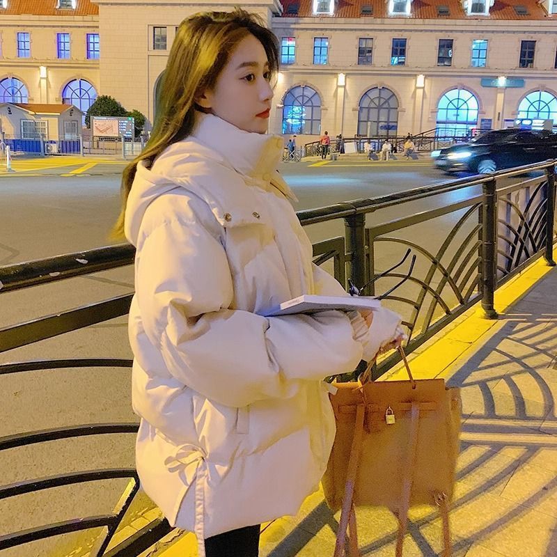 小个子宽松连帽面包服上衣服羽绒棉女冬季新款棉衣外套保暖棉袄|undefined