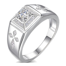 欧美商务霸气型男十字架镶钻戒指男 潮人流行食指个性百搭戒指环