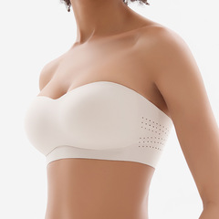 ブラジャー、ストラップレスブラ、女性用、シームレス、滑り止め、露出防止、胸を包み込む、見えない、ノンワイヤー、ブラトップタイプ、通気性