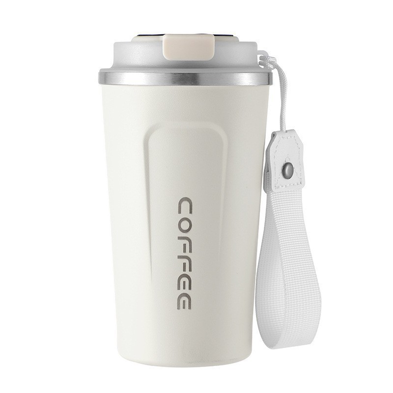 Taza de café de cuerda transparente con tapa normal blanca 510ml