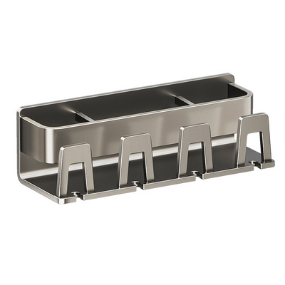 免打孔枪灰刷牙杯挂墙式壁挂式卫生间牙刷壁挂式家庭装置物架