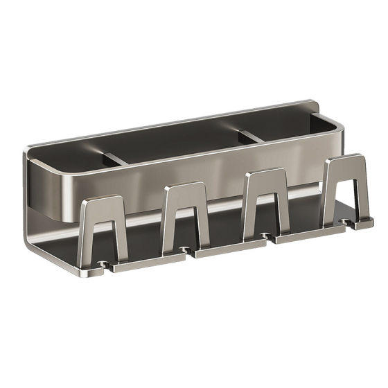 Hole-free Gun Grey Brush Cup Wall-mounted Wall-mounted Toilet Toothbrush Wall-mounted Household Storage Rack