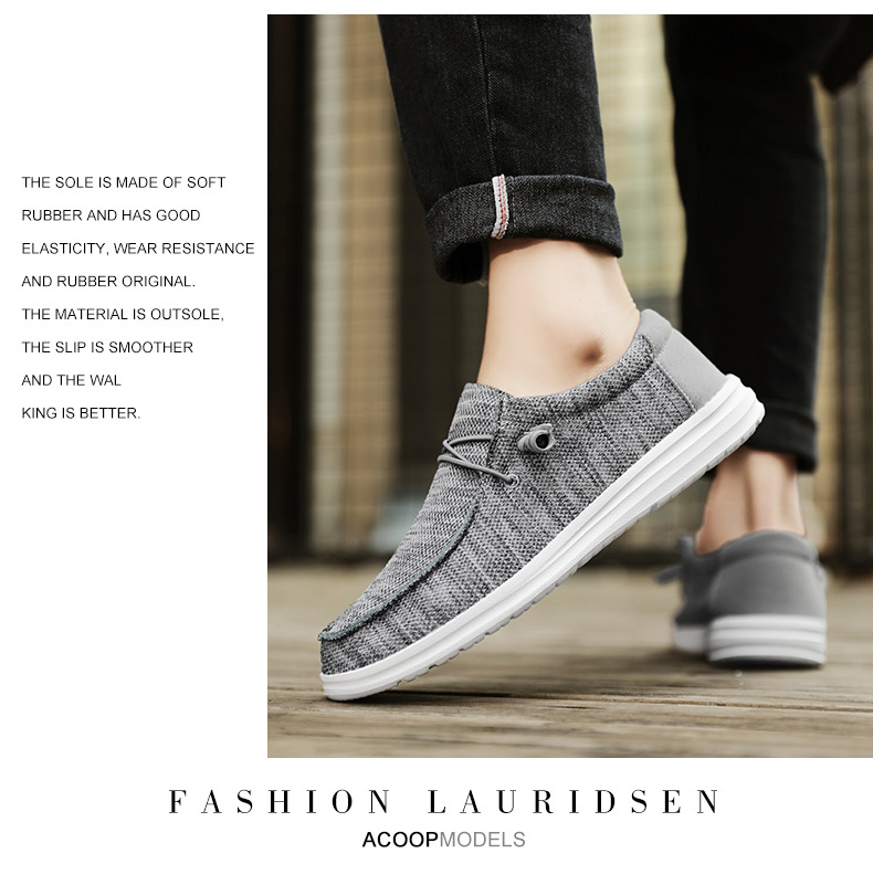 Extra Large Size Cross-border Fly-knit Casual Shoes For Men, Lightweight Slip-on Loafers, Flat Shoes, Men's Loafers In_vogvips.com