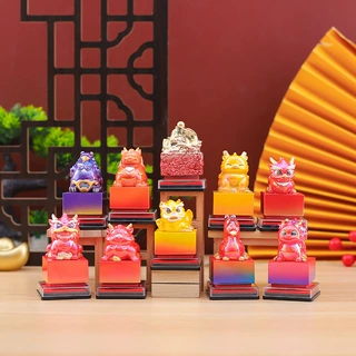 创意国潮风吉兽耀岁印玺盲盒摆件桌面神兽系列装饰品节日礼品批发