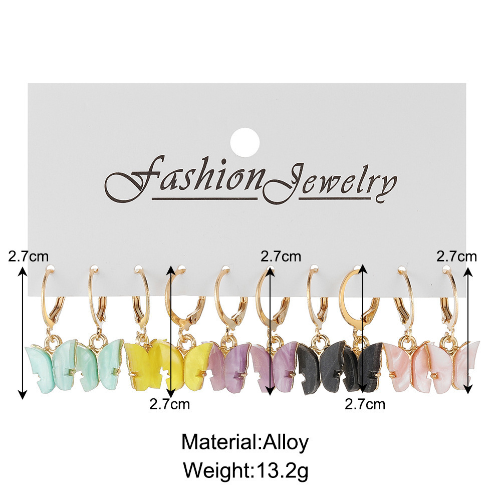 Sweet Butterfly Alloy Enamel Plating Women's Drop Earrings display picture 2